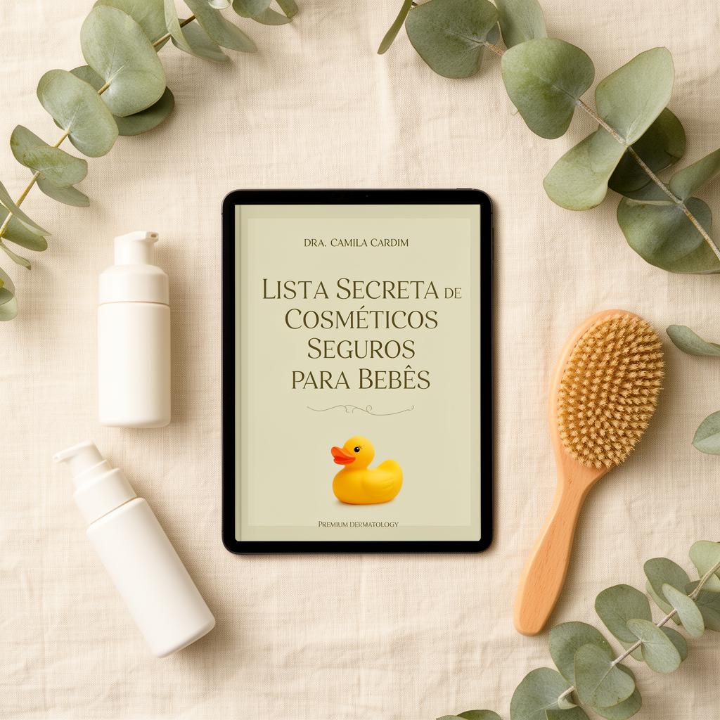 Capa do guia Lista de Cosméticos para Bebês da Dra. Camila Cardim